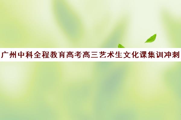 广州中科全程教育高考高三艺术生文化课集训冲刺班(广州艺考生补文化课哪家好)