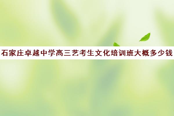 石家庄卓越中学高三艺考生文化培训班大概多少钱(石家庄阳光艺考文化课怎么样)