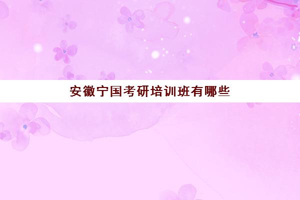 安徽宁国考研培训班有哪些(宣城考研培训班在什么地方)