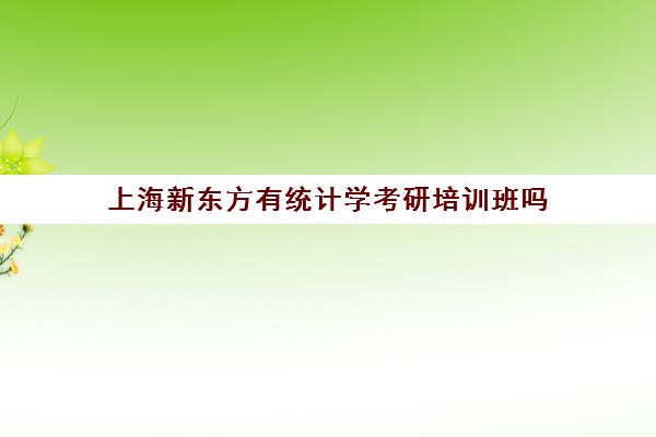 上海新东方有统计学考研培训班吗(新东方考研全程班咋样)