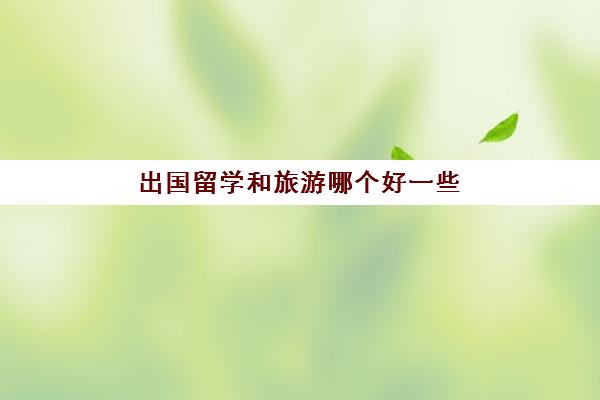 出国留学和旅游哪个好一些(去哪留学性价比最高)