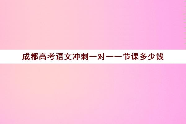 成都高考语文冲刺一对一一节课多少钱(成都一对一教育机构排名)