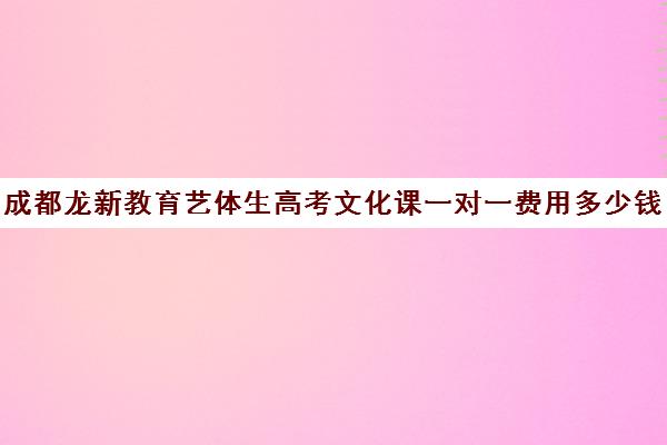 成都龙新教育艺体生高考文化课一对一费用多少钱(成都舞蹈艺考培训机构排行榜前十)