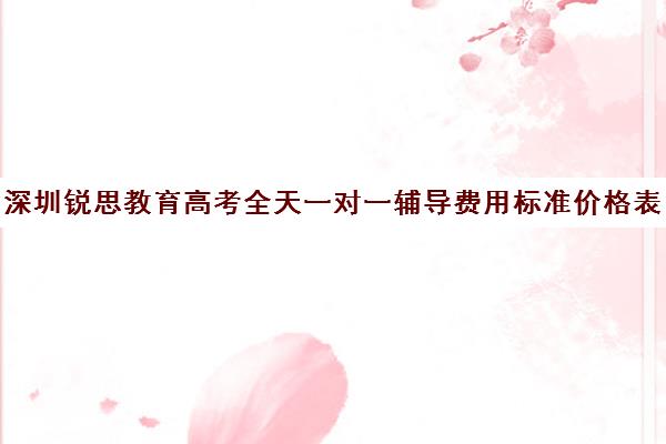 深圳锐思教育高考全天一对一辅导费用标准价格表(深圳高考冲刺班封闭式全日制)