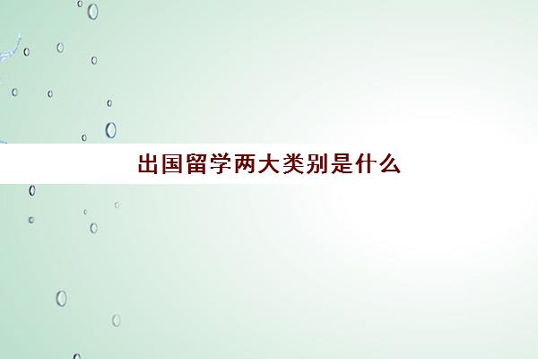 出国留学两大类别是什么(普通人出国留学途径)