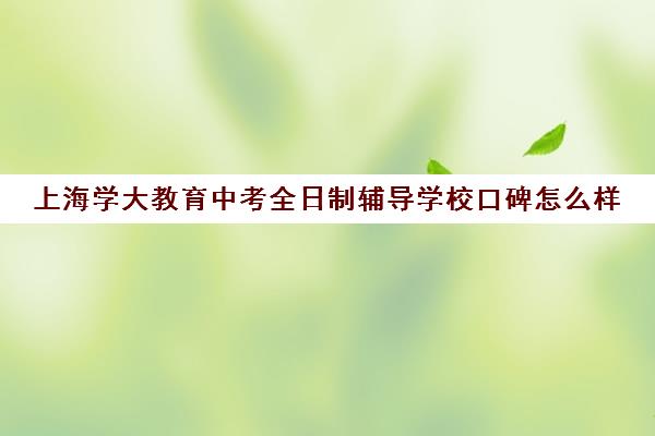 上海学大教育中考全日制辅导学校口碑怎么样（上海补课机构排名）