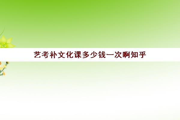 艺考补文化课多少钱一次啊知乎(艺考费钱吗)