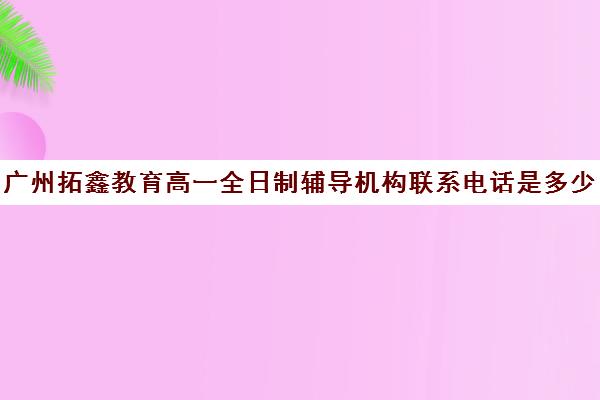 广州拓鑫教育高一全日制辅导机构联系电话是多少(广州高中补课机构排名)