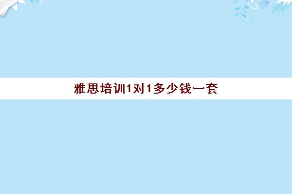 雅思培训1对1多少钱一套(雅思培训班价格一览表最新)