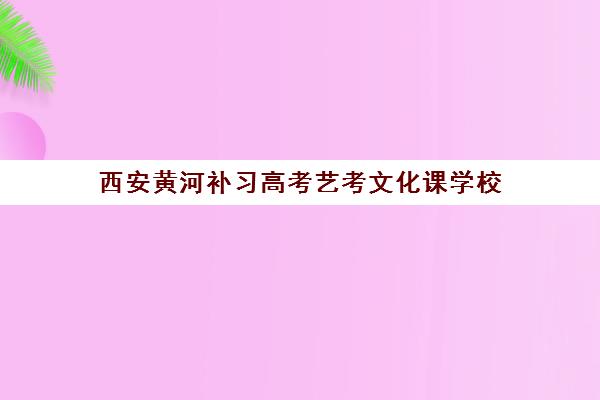 西安黄河补习高考艺考文化课学校