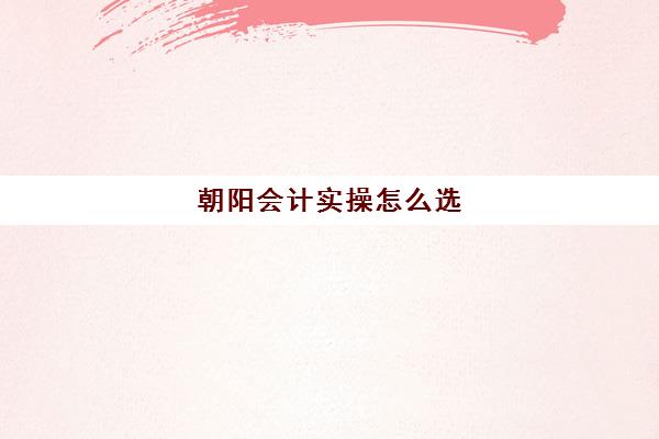 朝阳会计实操怎么选(会计专升本学什么)