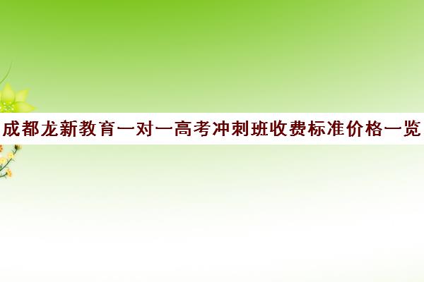 成都龙新教育一对一高考冲刺班收费标准价格一览（掌门一对一收费多少钱）