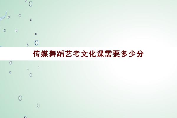 传媒舞蹈艺考文化课需要多少分(四川传媒学院舞蹈系录取分数线)