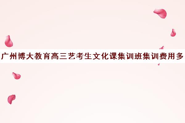 广州博大教育高三艺考生文化课集训班集训费用多少钱(艺考集训一般多少钱)