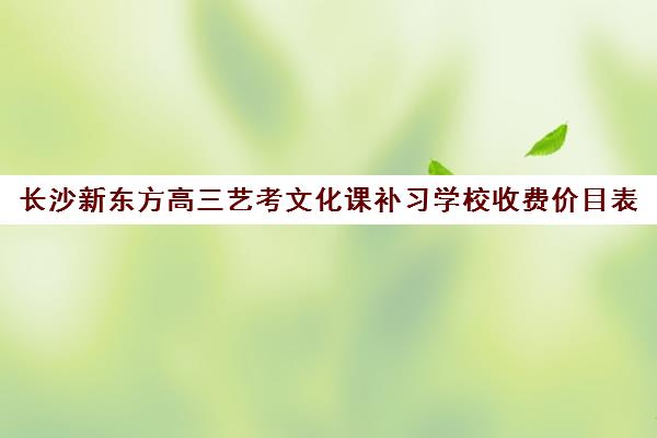 长沙新东方高三艺考文化课补习学校收费价目表