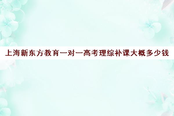 上海新东方教育一对一高考理综补课大概多少钱(新东方一对一补课价格)