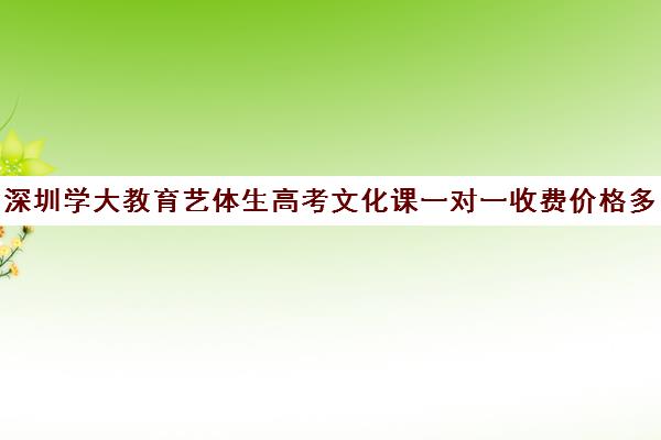 深圳学大教育艺体生高考文化课一对一收费价格多少钱(学大教育艺术生文化课怎么样)