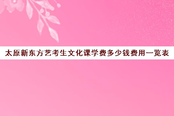 太原新东方艺考生文化课学费多少钱费用一览表(新东方艺考文化课全日制辅导)