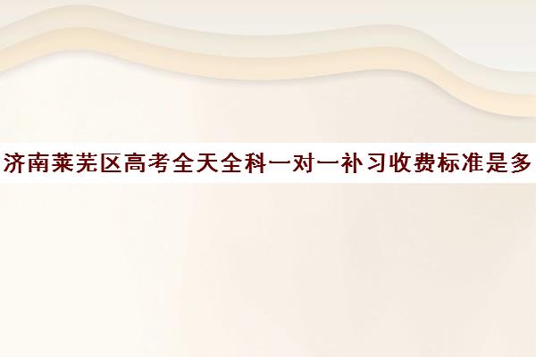 济南莱芜区高考全天全科一对一补习收费标准是多少补课多少钱一小时