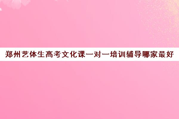 郑州艺体生高考文化课一对一培训辅导哪家最好(郑州艺考生文化课培训排名)