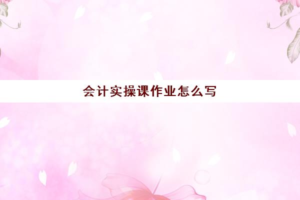 会计实操课作业怎么写(会计实训步骤)