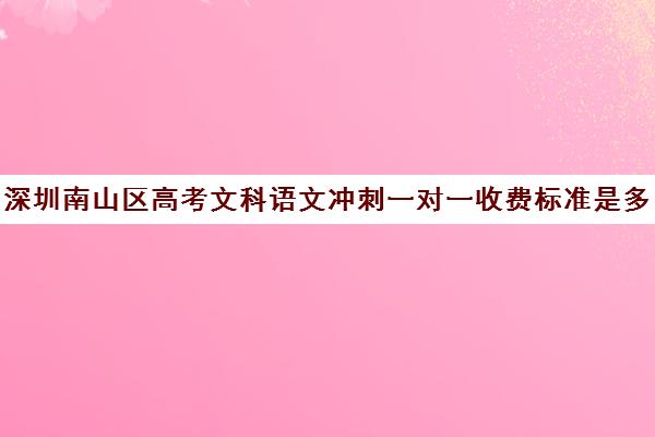 深圳南山区高考文科语文冲刺一对一收费标准是多少补课多少钱一小时(深圳哪个补课机构