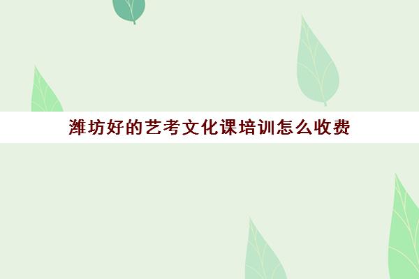 潍坊好的艺考文化课培训怎么收费(艺考文化课集训学校哪里好)