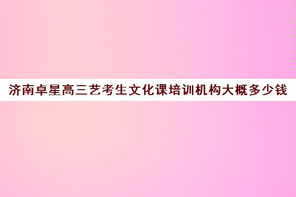 济南卓星高三艺考生文化课培训机构大概多少钱(济南艺考培训学校推荐)