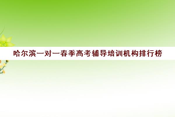 哈尔滨一对一春季高考辅导培训机构排行榜(哈尔滨补课机构哪家好)