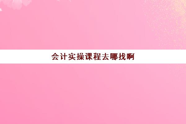 会计实操课程去哪找啊(中级会计课程)