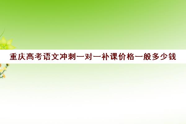 重庆高考语文冲刺一对一补课价格一般多少钱(高三辅导一对一多少钱)