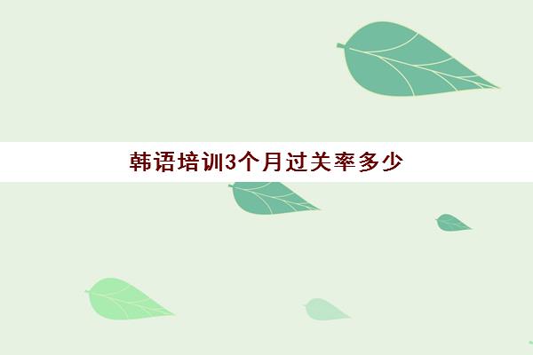 韩语培训3个月过关率多少(韩语有必要报培训班吗)