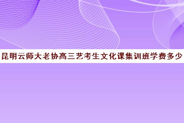 昆明云师大老协高三艺考生文化课集训班学费多少钱(云南艺考培训学校)