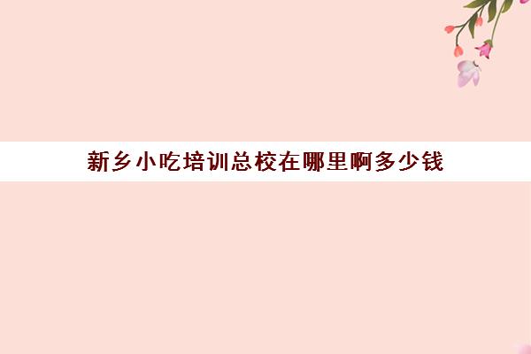 新乡小吃培训总校在哪里啊多少钱(河南正规小吃培训排行榜)