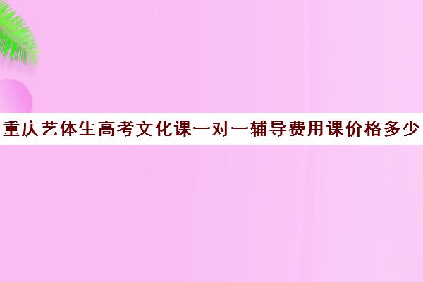 重庆艺体生高考文化课一对一辅导费用课价格多少钱(重庆排名前十的艺考培训学校)