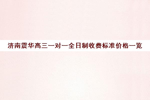 济南震华高三一对一全日制收费标准价格一览(济南最好的高考辅导班)