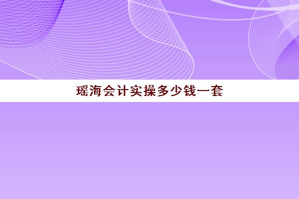 瑶海会计实操多少钱一套(安徽初级会计报名费多少钱)