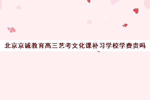 北京京诚教育高三艺考文化课补习学校学费贵吗