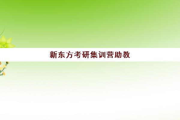 新东方考研集训营(新东方老师工资)