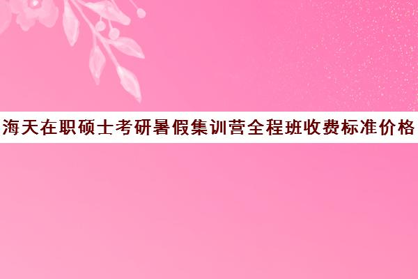 海天在职硕士考研暑假集训营全程班收费标准价格一览（顺适教育集训营收费标准）