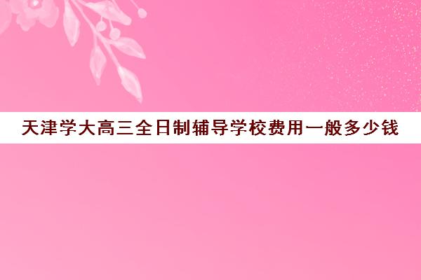 天津学大高三全日制辅导学校费用一般多少钱(天津高中一对一补课多少钱一小时)