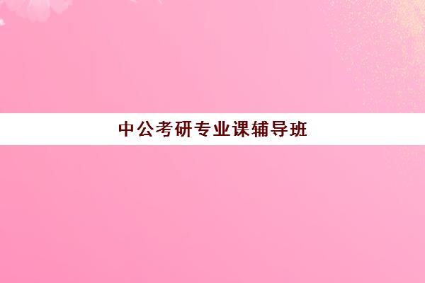 中公考研专业课辅导班(新东方和中公考研培训哪个好)