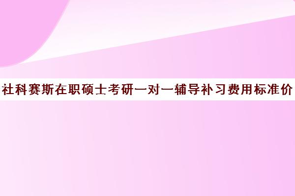 社科赛斯在职硕士考研一对一辅导补习费用标准价格表