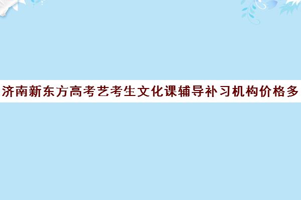 济南新东方高考艺考生文化课辅导补习机构价格多少钱