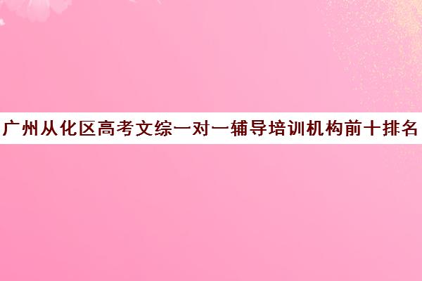 广州从化区高考文综一对一辅导培训机构前十排名(广州最厉害的高中补课机构)