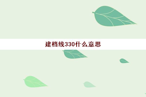 建档线330什么意思(中考建档线有什么用)