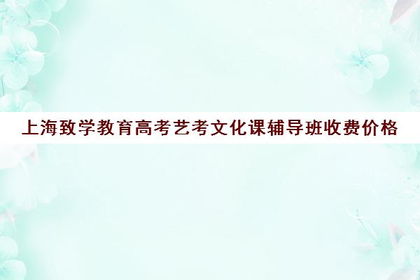 上海致学教育高考艺考文化课辅导班收费价格(高考艺考培训学校哪些比较好)