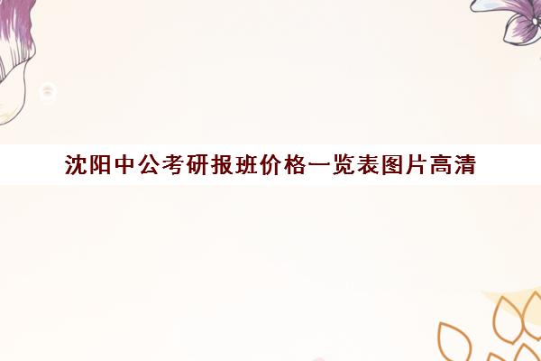 沈阳中公考研报班价格一览表图片高清(沈阳考研辅导班多少钱)