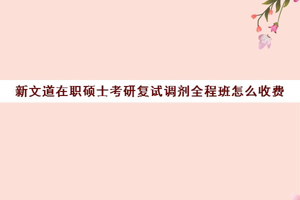 新文道在职硕士考研复试调剂全程班怎么收费（同等学力申硕培训哪家好）