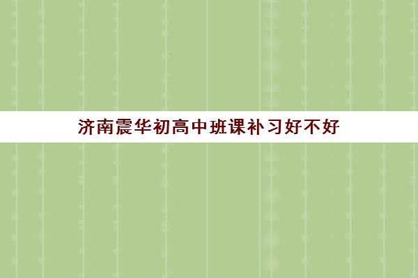 济南震华初高中班课补习好不好